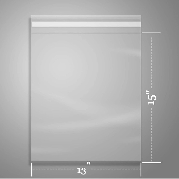 50 Clear Poly Bags- 13 x 15 inches - Picture 2 of 5